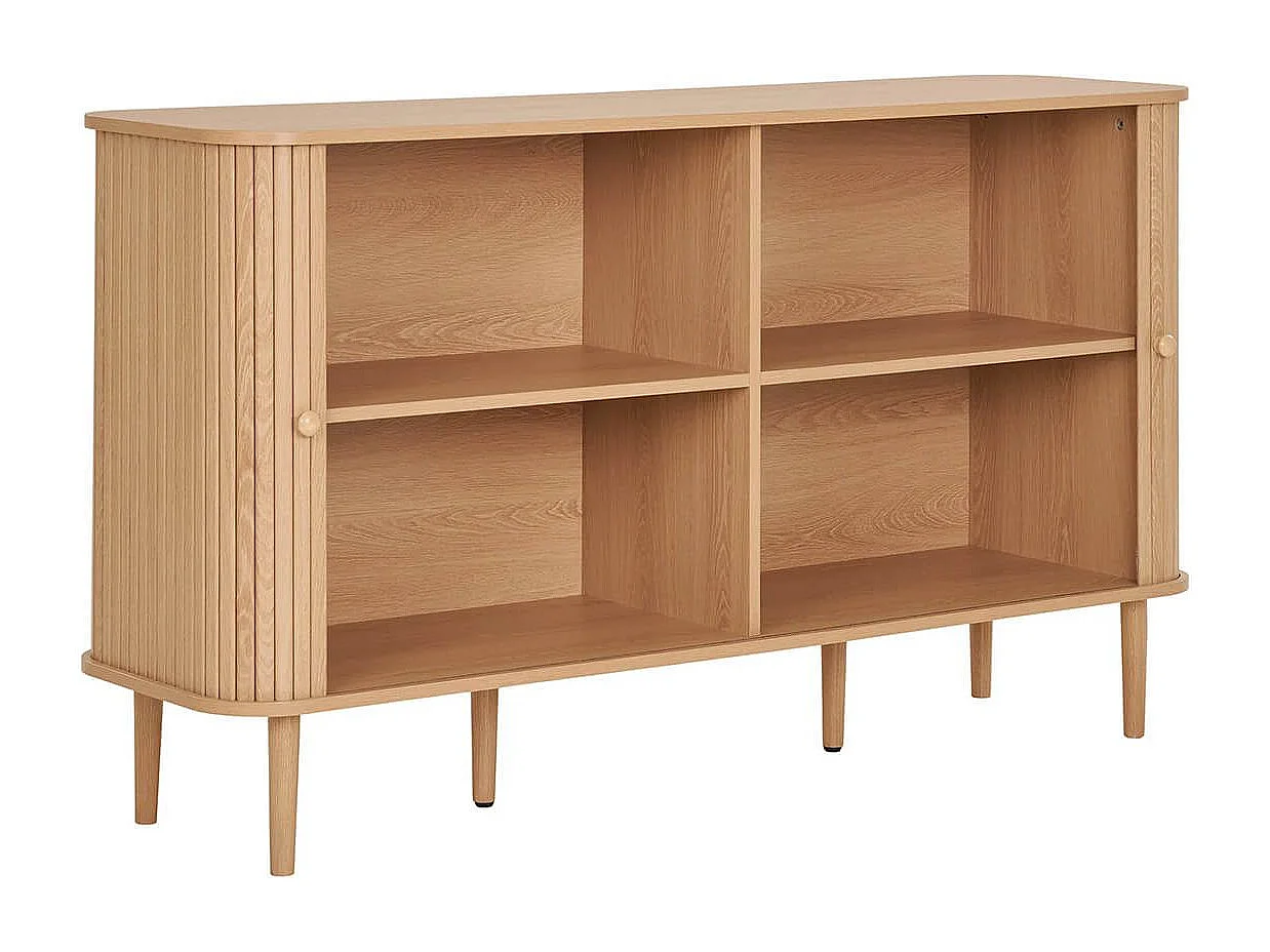 ERIKA - Buffet 2 portes coulissantes en MDF et Pin Naturel