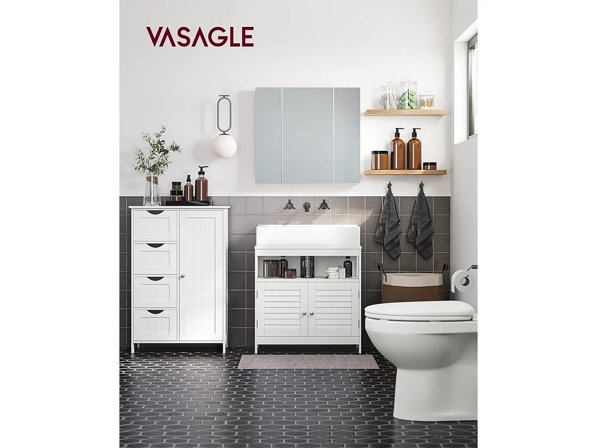 Parya Home - Armoire blanche - Comprend 4 bacs et une porte - Bois - Blanc