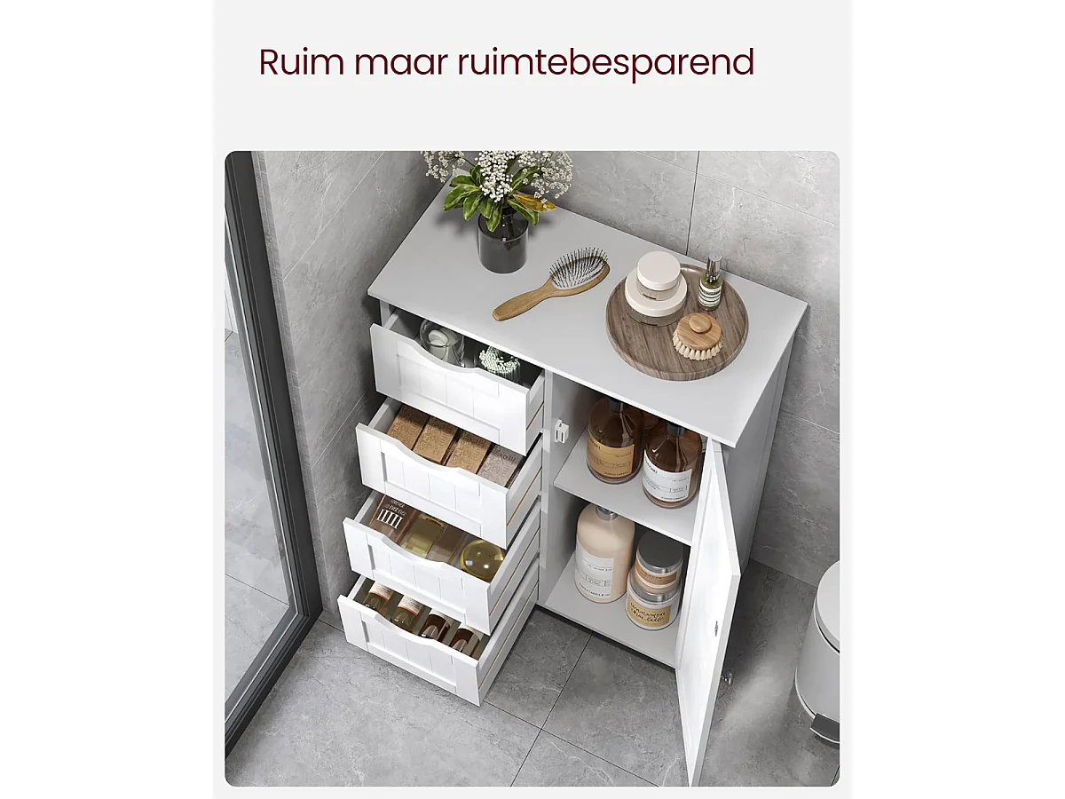 Parya Home - Armoire blanche - Comprend 4 bacs et une porte - Bois - Blanc