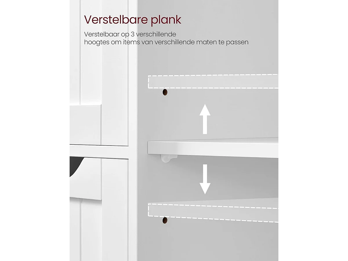 Parya Home - Armoire blanche - Comprend 4 bacs et une porte - Bois - Blanc