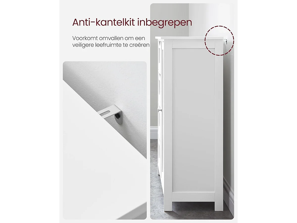 Parya Home - Armoire blanche - Comprend 4 bacs et une porte - Bois - Blanc