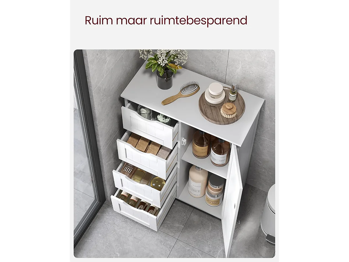 Parya Home - Witte Kast - Inclusief 4 Korven & Deur - Hout - Wit