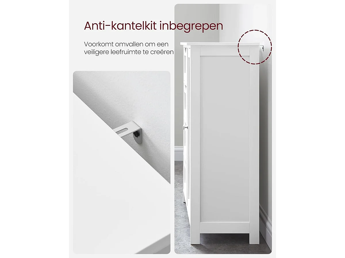 Parya Home - Witte Kast - Inclusief 4 Korven & Deur - Hout - Wit