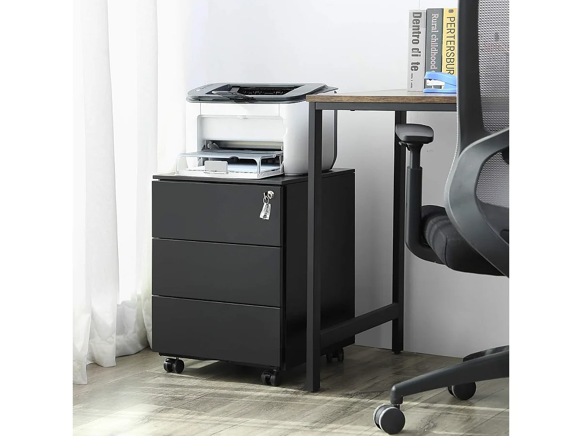 mobile Incl. serrure - 55x45x39cm - Noir