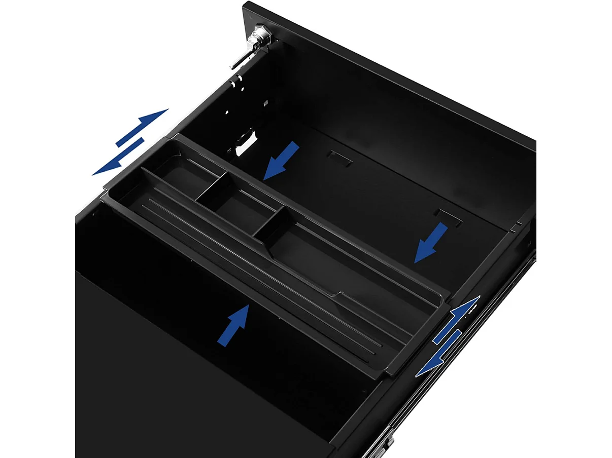 mobile Incl. serrure - 55x45x39cm - Noir