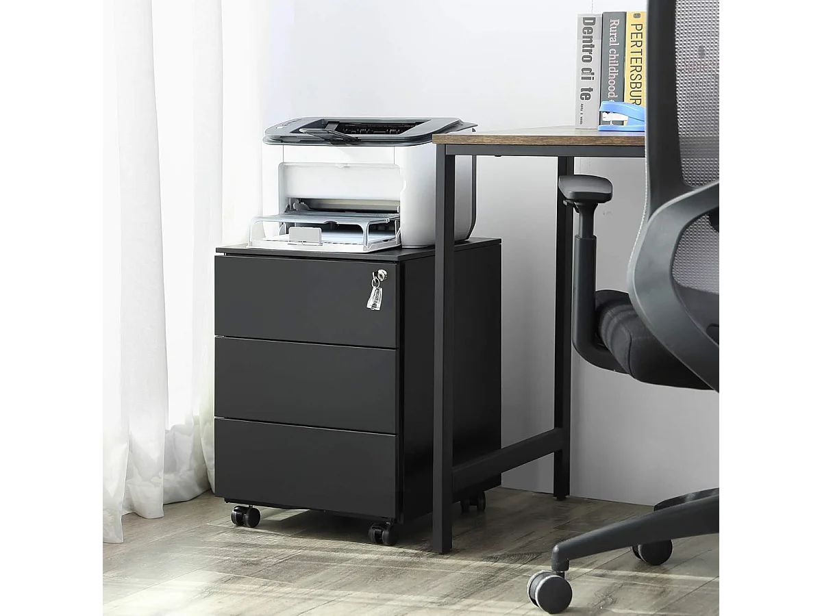 mobile Incl. serrure - 55x45x39cm - Noir