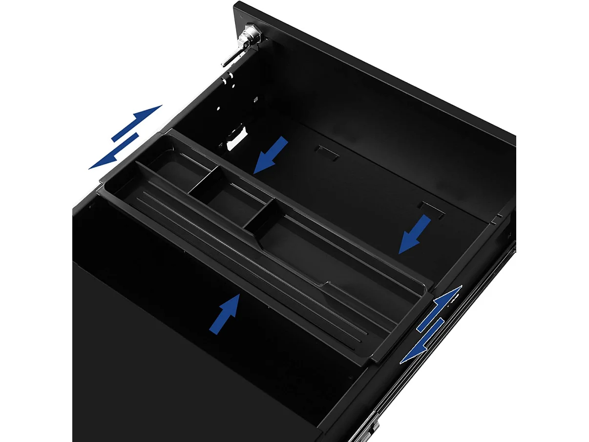 mobile Incl. serrure - 55x45x39cm - Noir