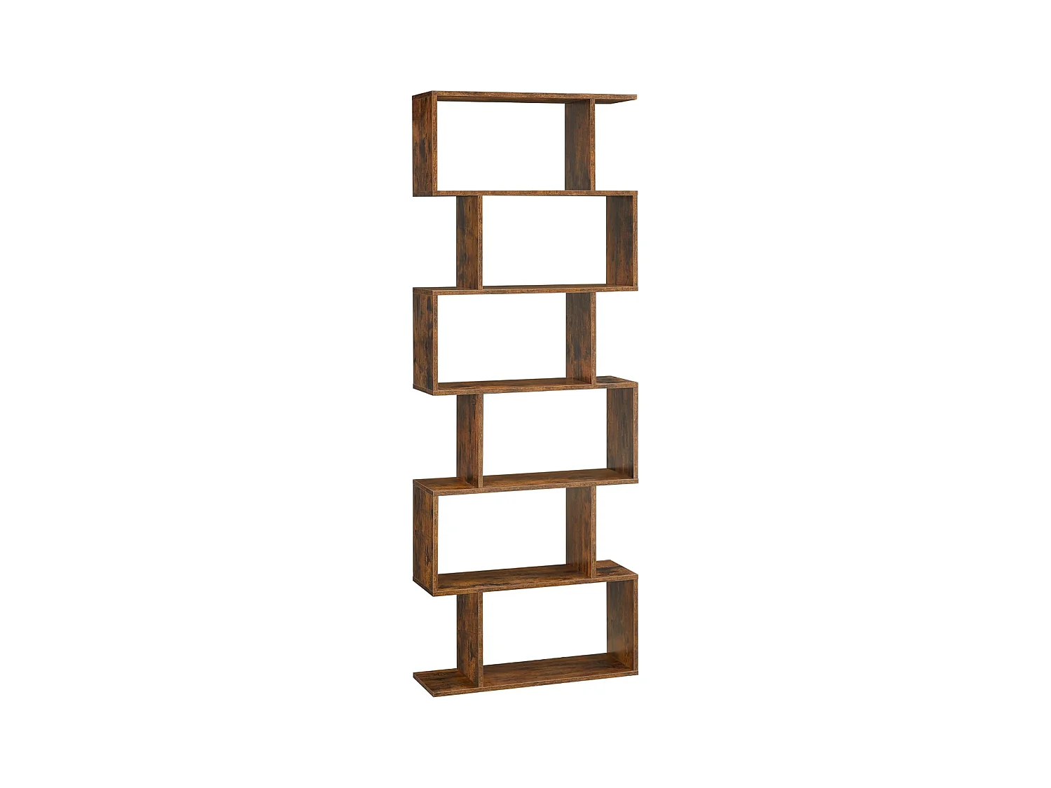 Parya Home - Boekenkast - Kubus - 6 Compartimenten - Vintage - Bruin - 190x70x24