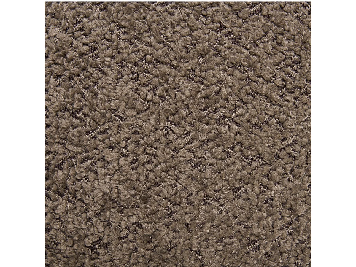 KINOKO - Pouf Coffre Rond Revêtement Bouclette Marron