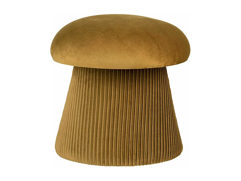 LIKAHA - Pouf en Velours Jaune Moutarde Forme champignon