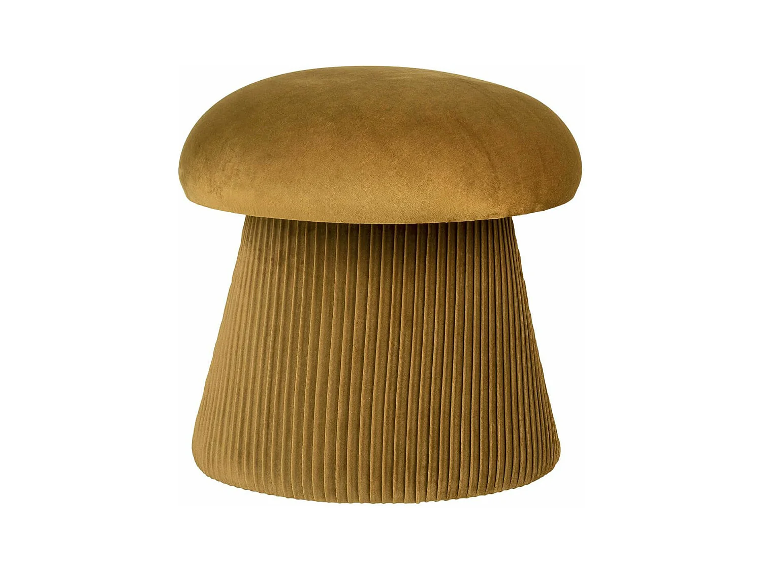 LIKAHA - Pouf en Velours Jaune Moutarde Forme champignon