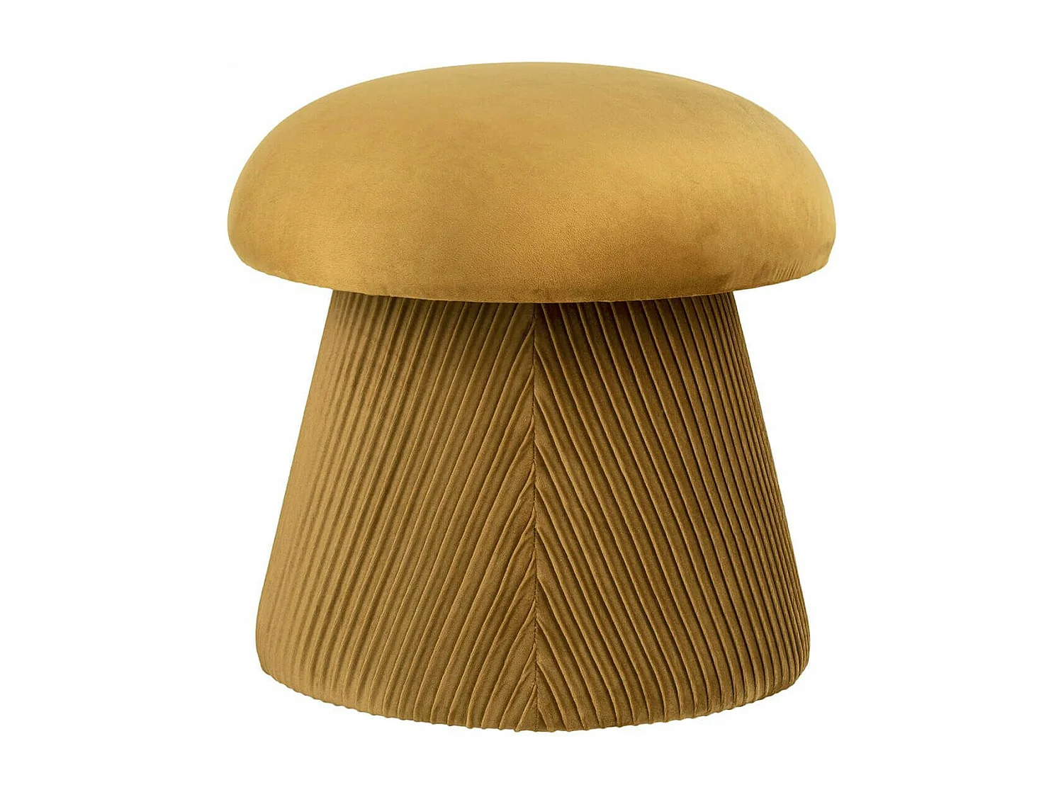 LIKAHA - Pouf en Velours Jaune Moutarde Forme champignon