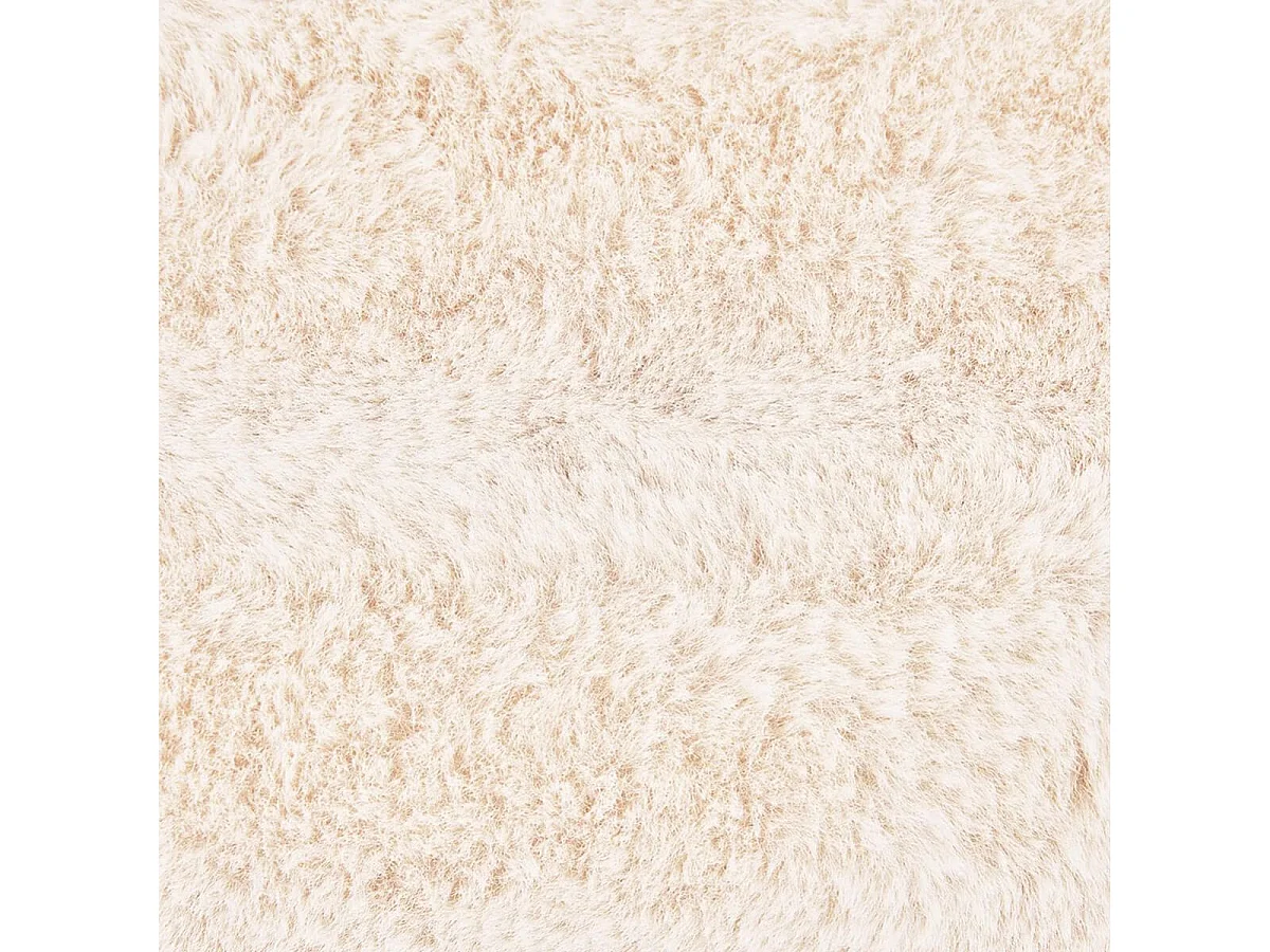 INGVAR - Coussin 45x45cm Fourrure synthétique Doublé Polyester Ivoire