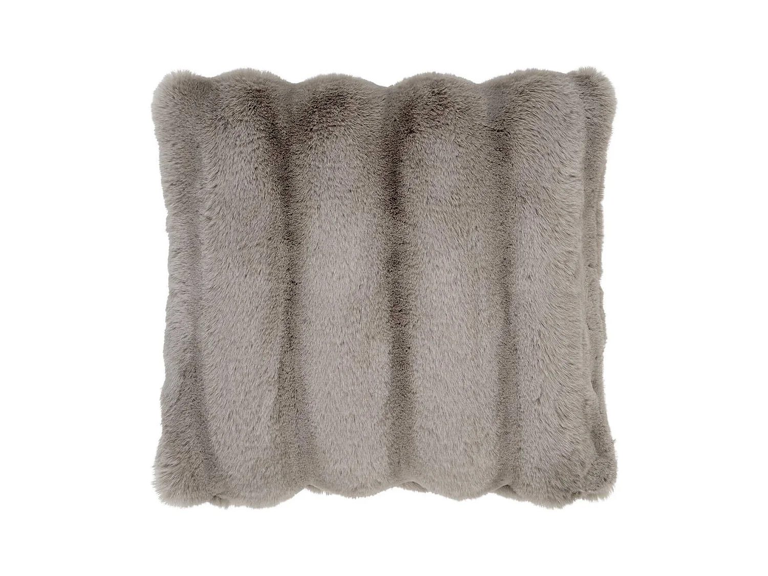 INGVAR - Coussin 45x45cm Fourrure synthétique Doublé Polyester Beige