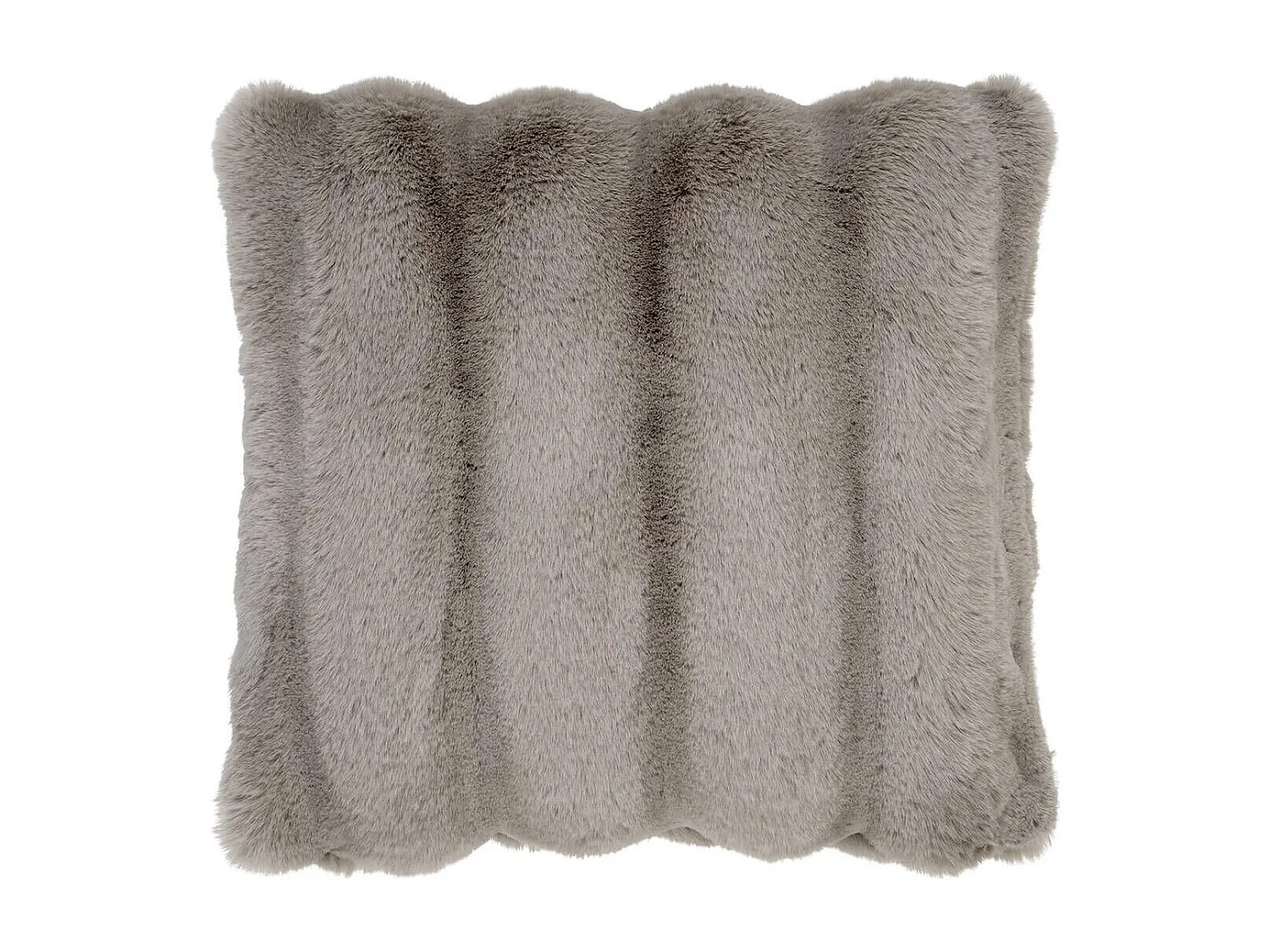 INGVAR - Coussin 45x45cm Fourrure synthétique Doublé Polyester Beige