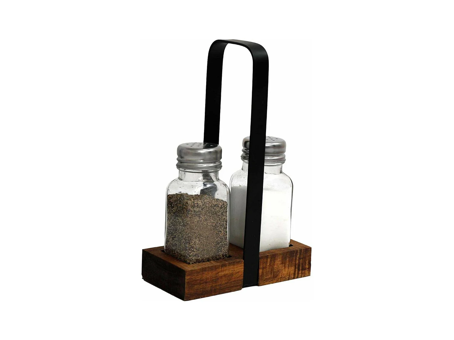 Set salière et poivrière support en acacia
