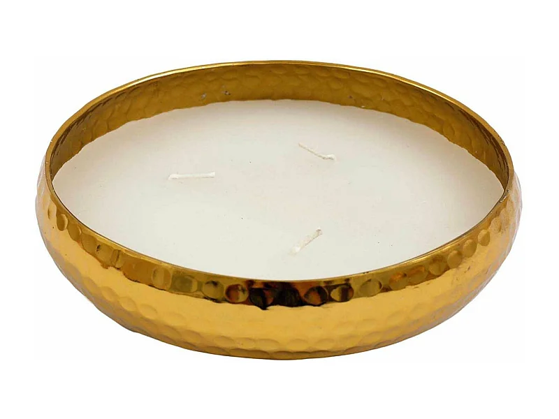 Bougie parfumée en aluminium doré 3 mèches