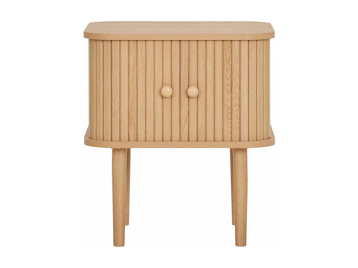 ERIKA - Bout de canapé 2 portes coulissantes en MDF et Pin Naturel