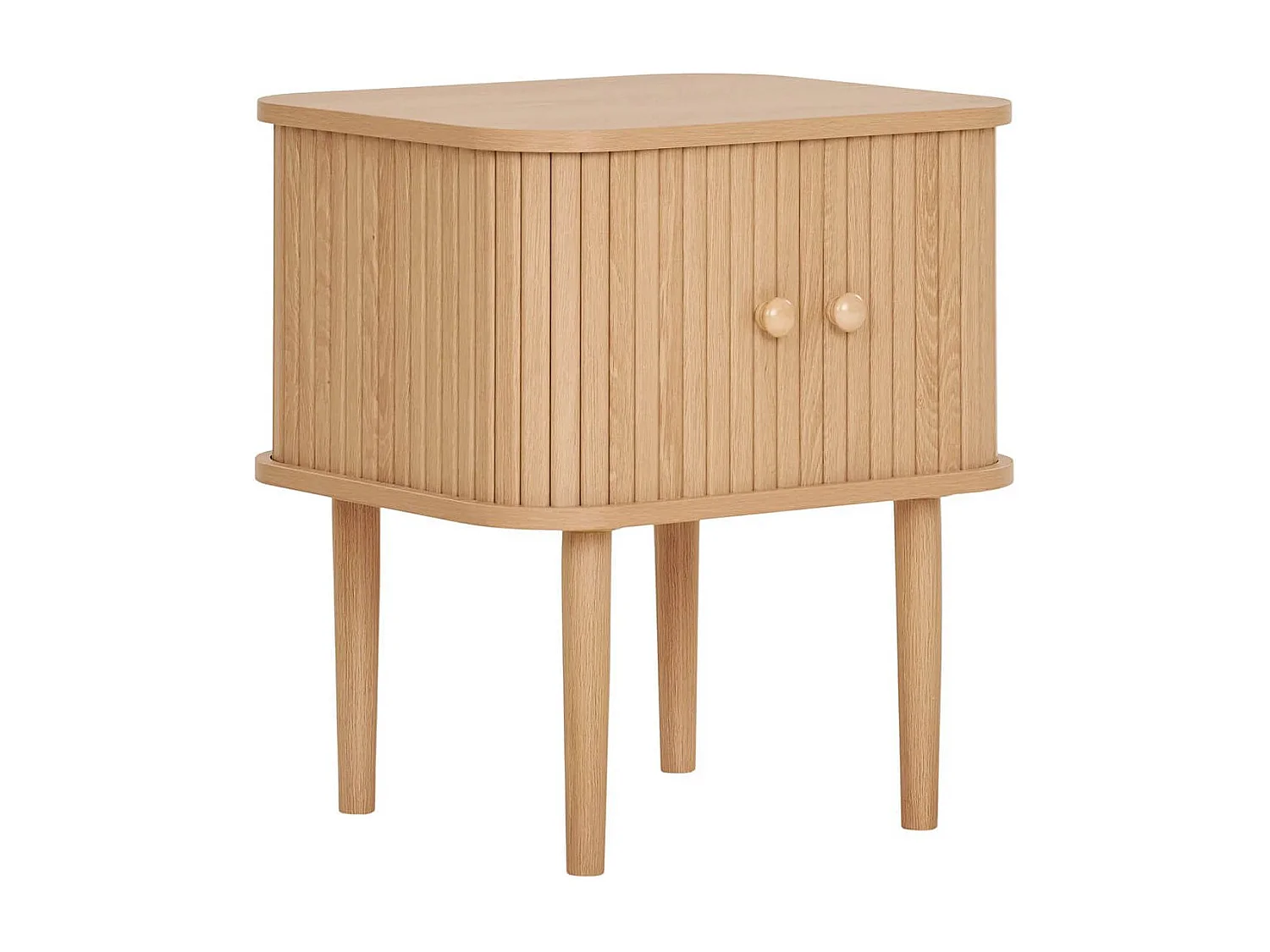 ERIKA - Bout de canapé 2 portes coulissantes en MDF et Pin Naturel