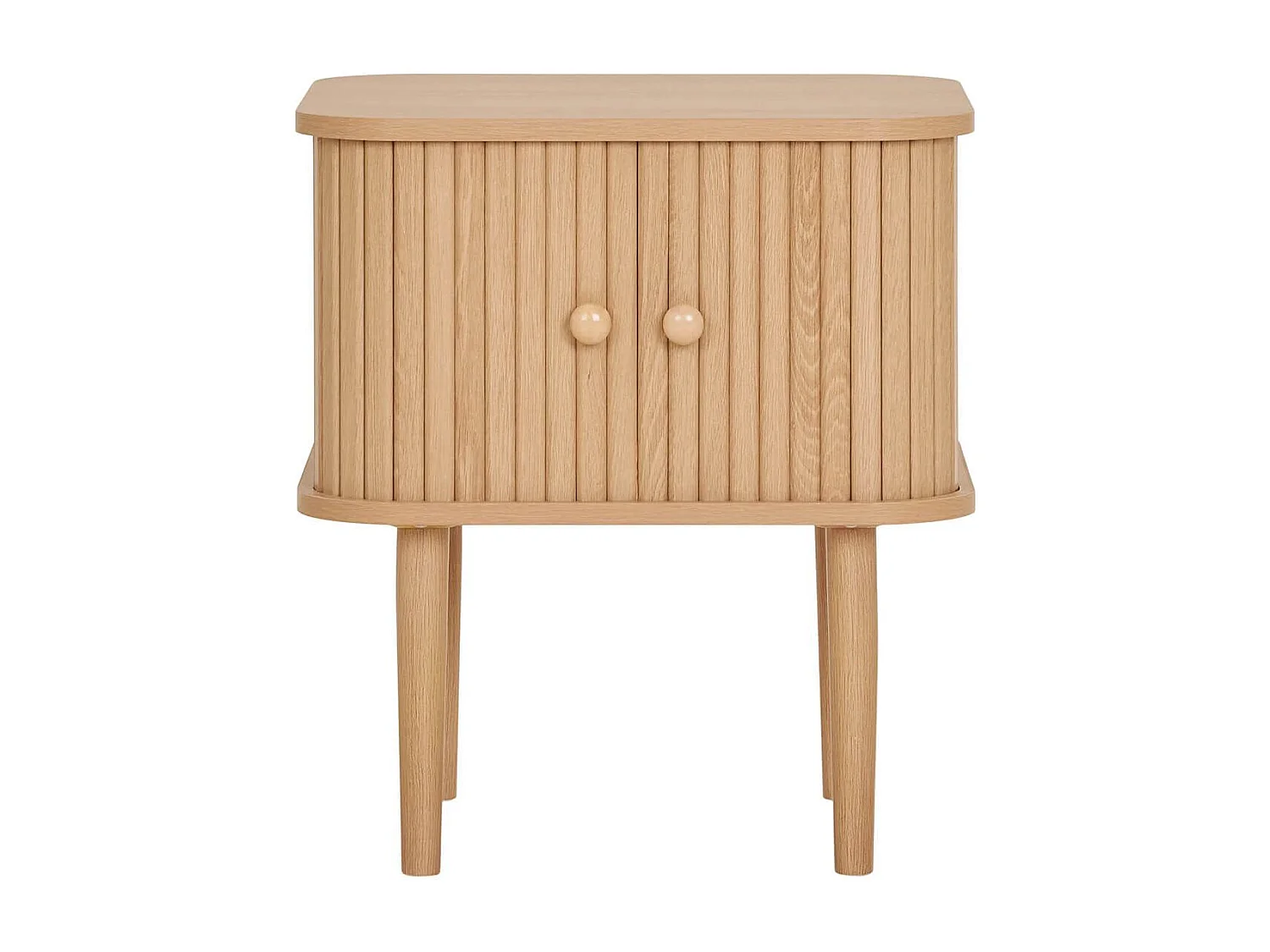 ERIKA - Bout de canapé 2 portes coulissantes en MDF et Pin Naturel