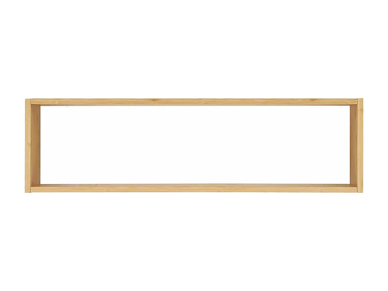 LOUANE - Etagère Murale Rectagulaire Simple en Bambou Naturel