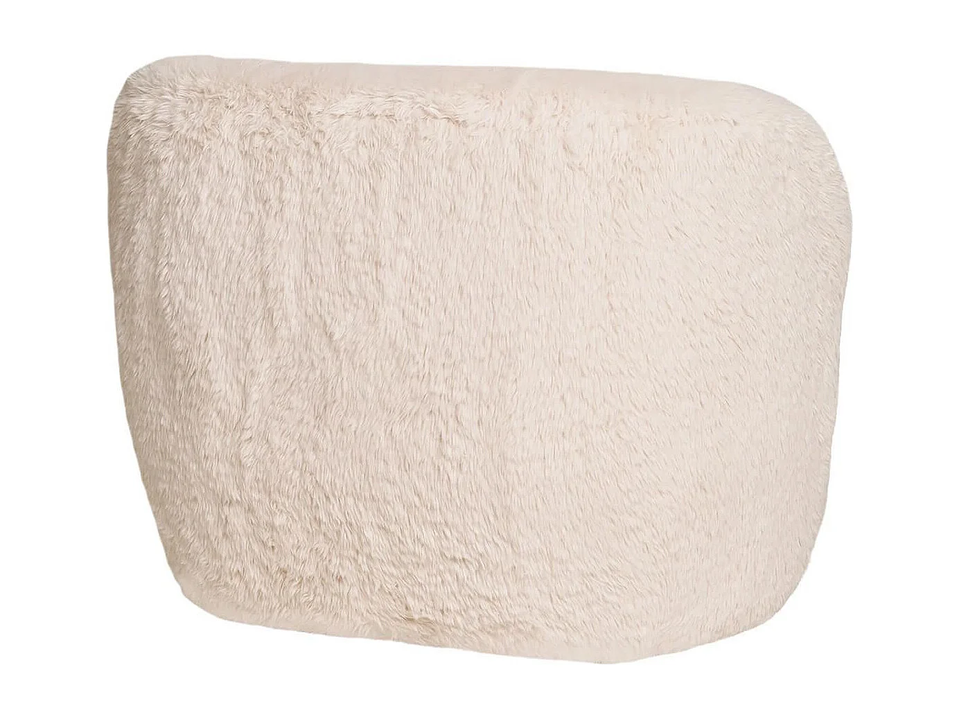 DANIEL - Fauteuil Crapaud Design Tissu Fausse Fourrure Ivoire