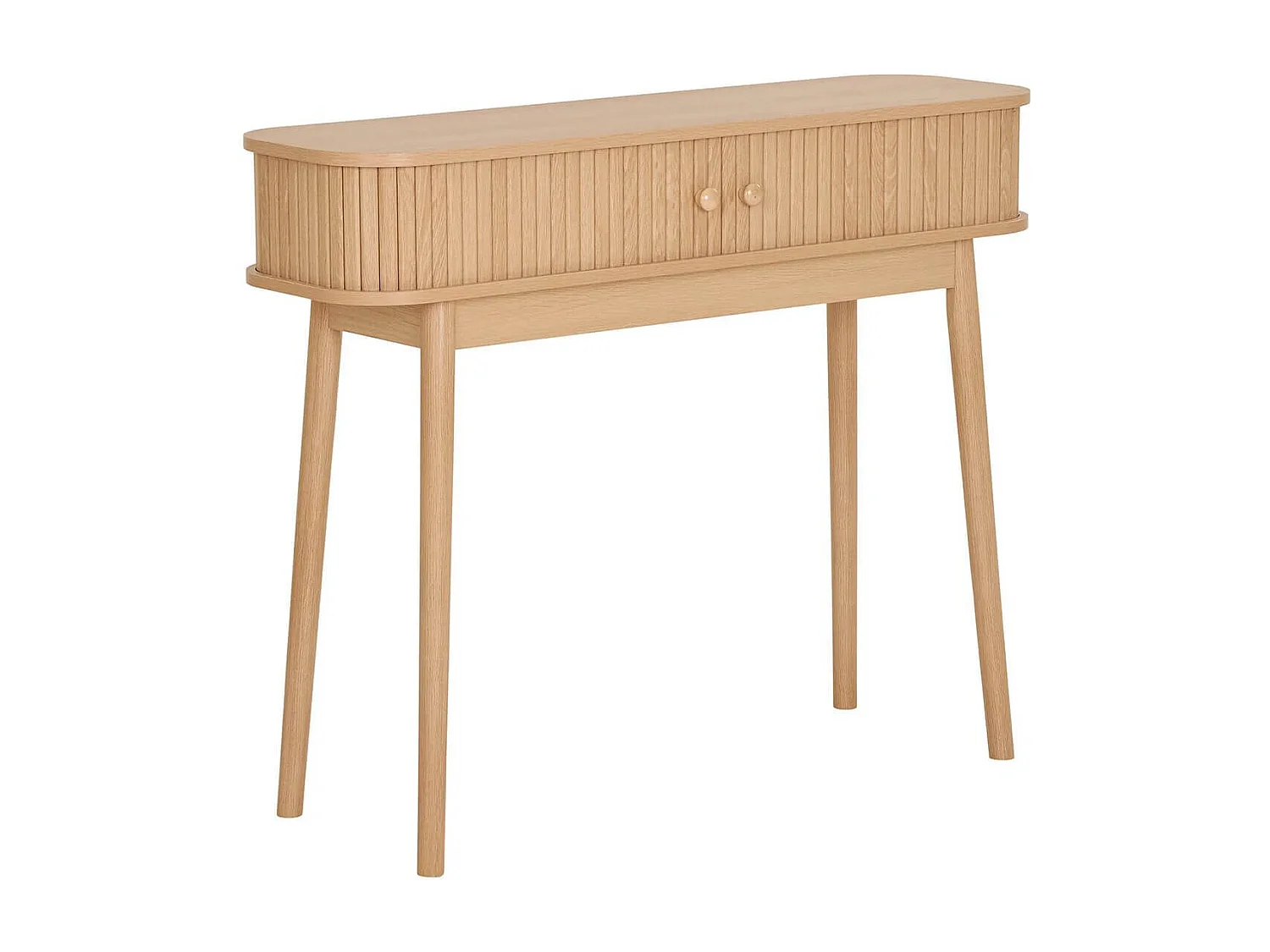 ERIKA - Console 2 portes coulissantes en MDF et Pin Naturel