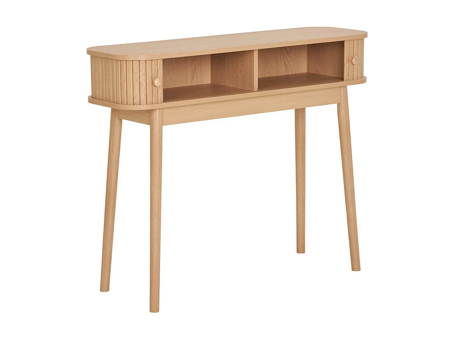 ERIKA - Console 2 portes coulissantes en MDF et Pin Naturel
