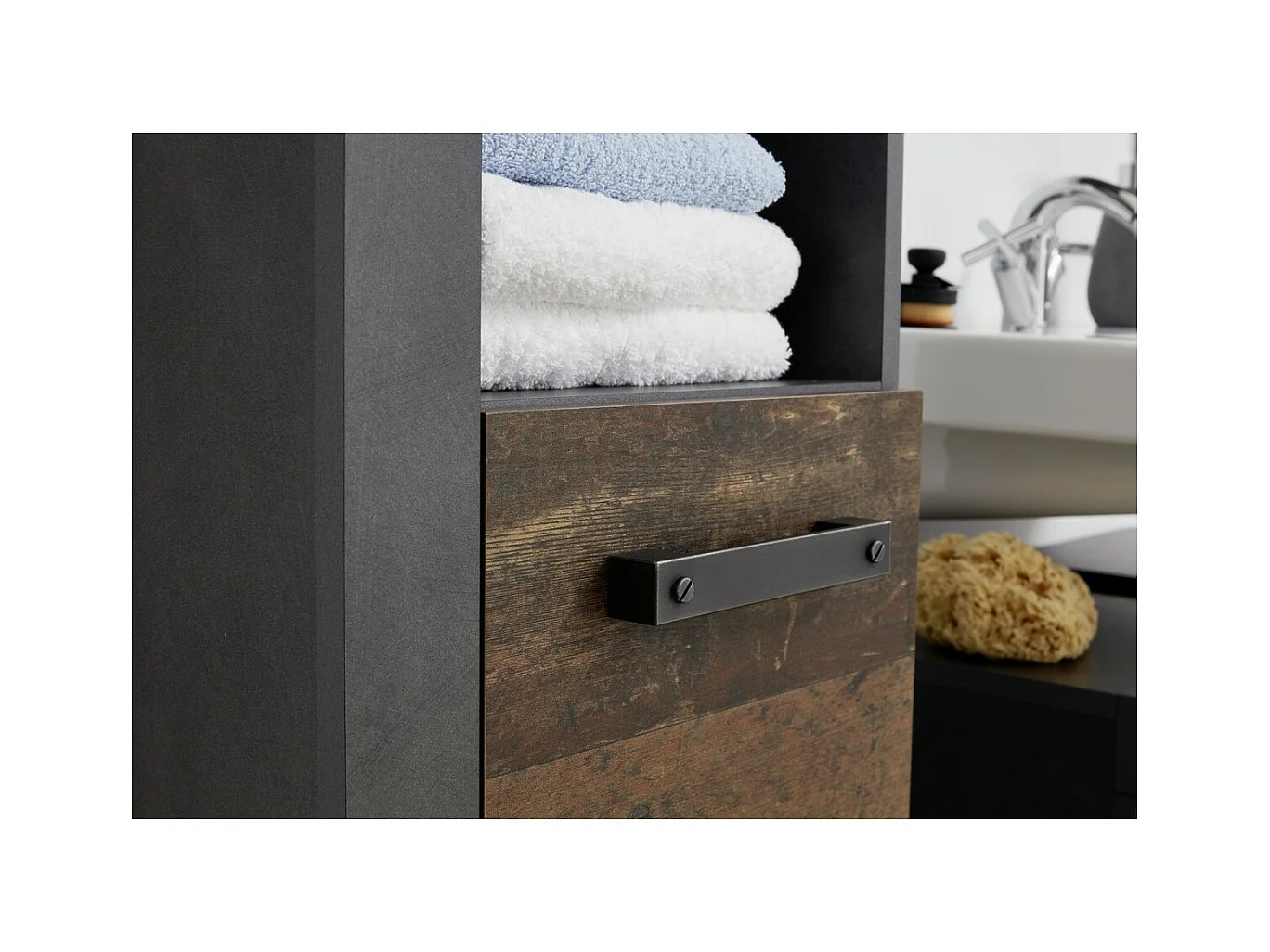 Meuble de Salle de Bain Indy, Marron, 36x31x81 cm, Seven Design