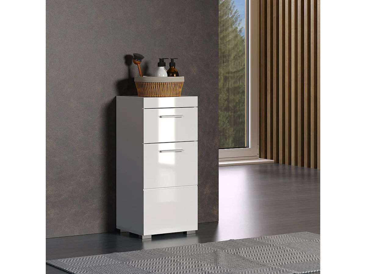 Meuble de Salle de Bain Amanda, Blanc, 37x31x79 cm, Seven Design