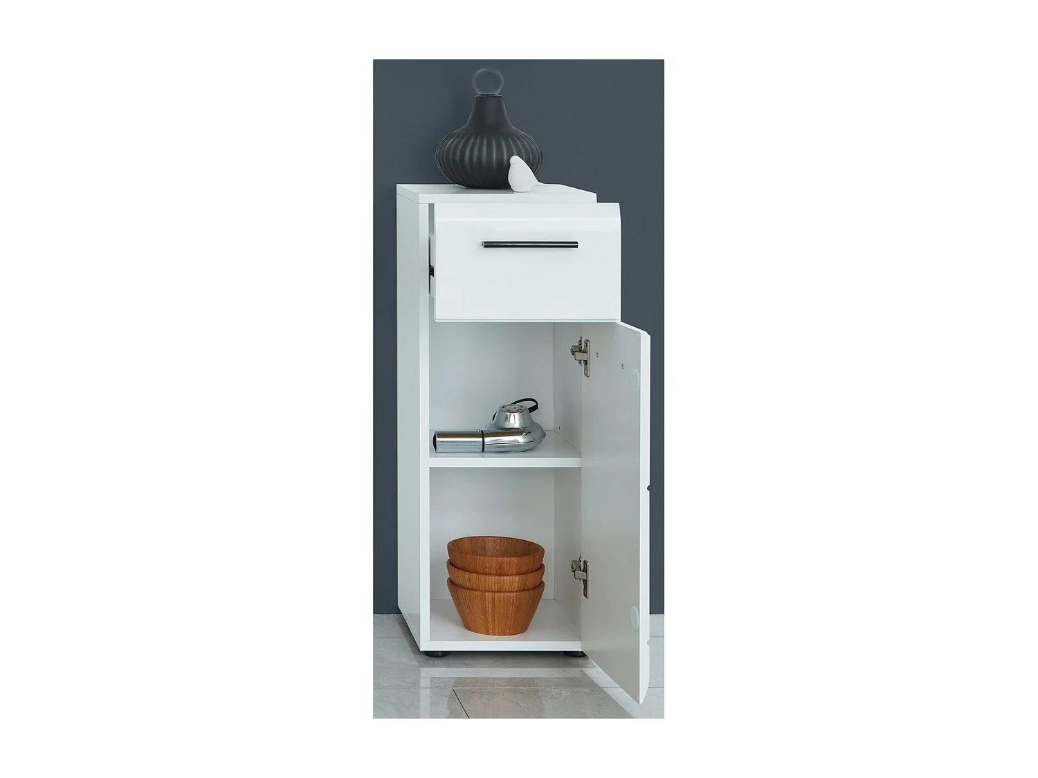 Meuble de Salle de Bain Skin, Blanc, 30x31x79 cm, Seven Design