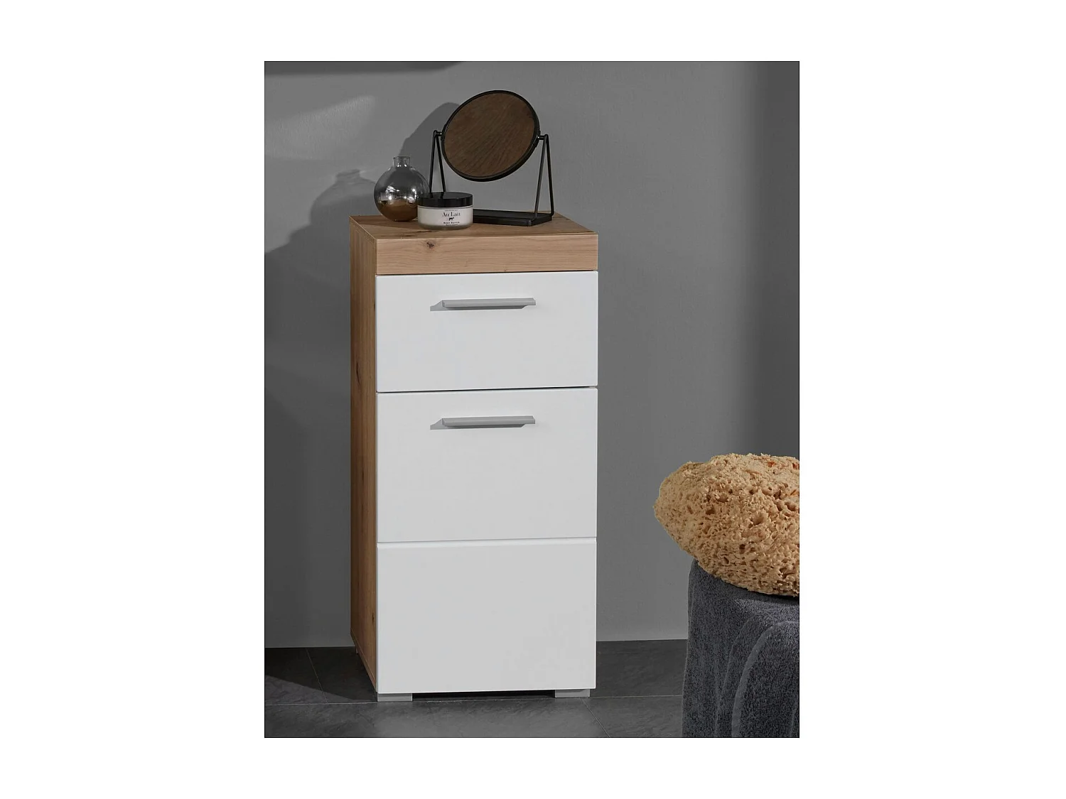 Meuble de Salle de Bain Amanda 11, Blanc, 37x31x79 cm, Seven Design