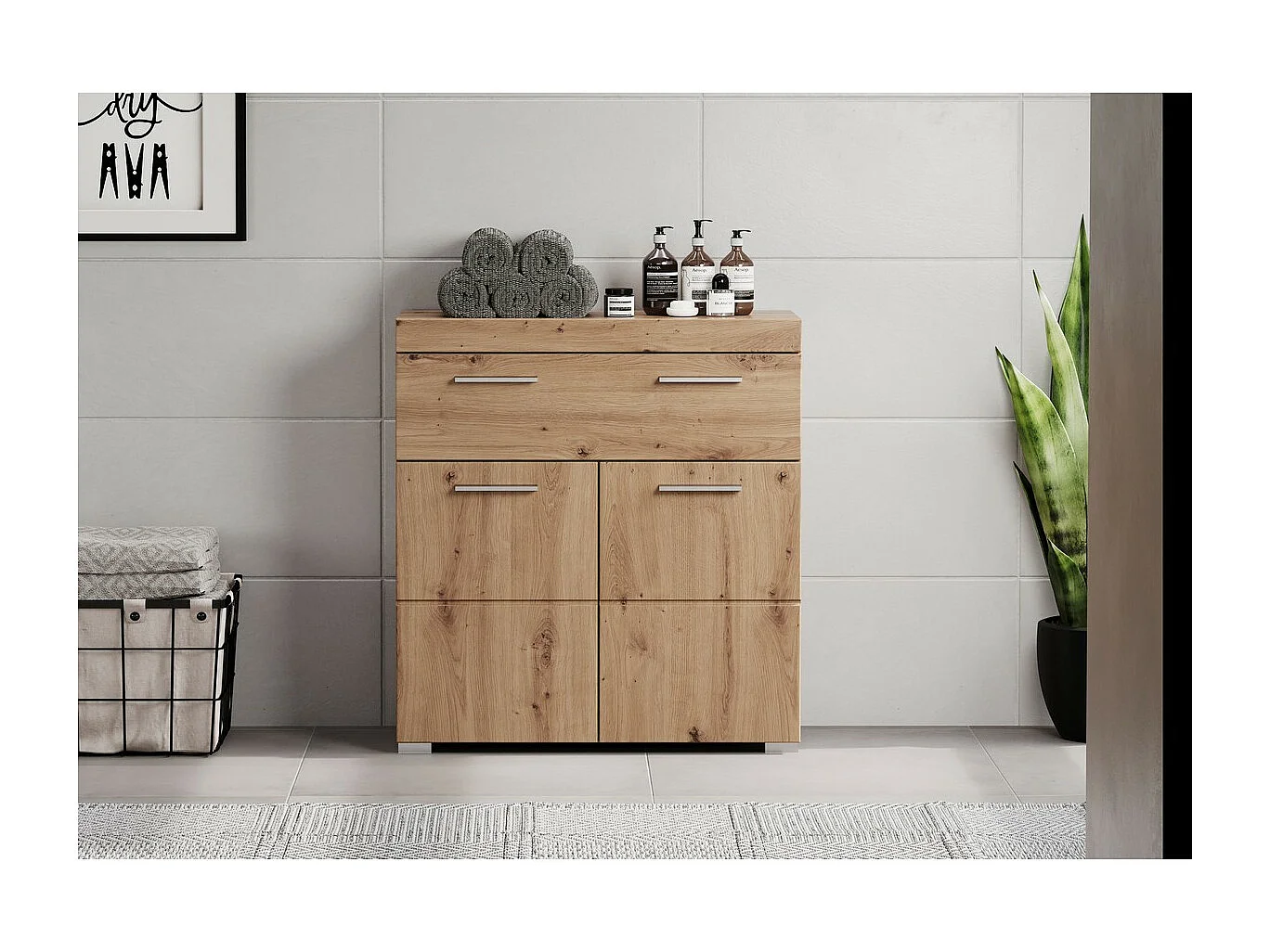 Meuble de Salle de Bain Amanda, Marron, 73x31x79 cm, Seven Design