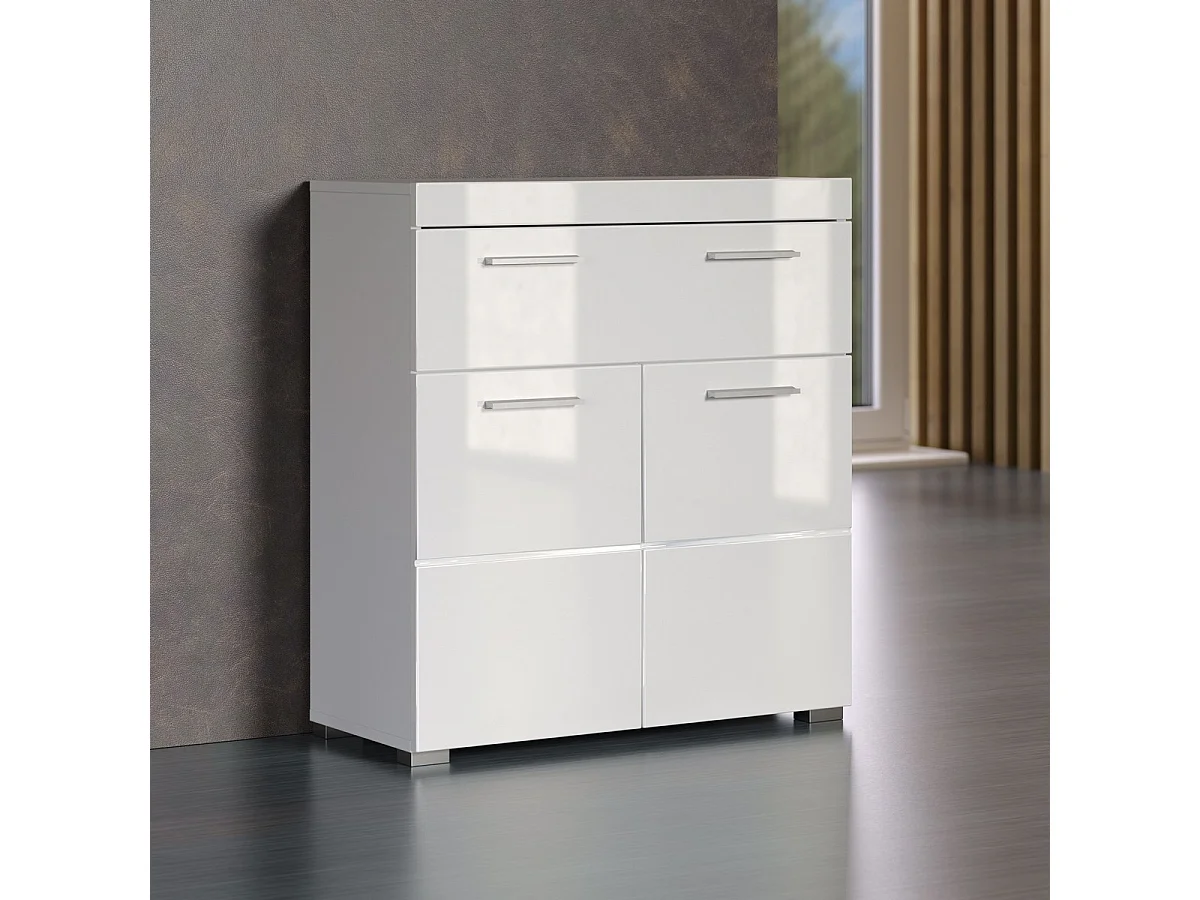 Meuble de Salle de Bain Amanda, Blanc, 73x31x79 cm, Seven Design