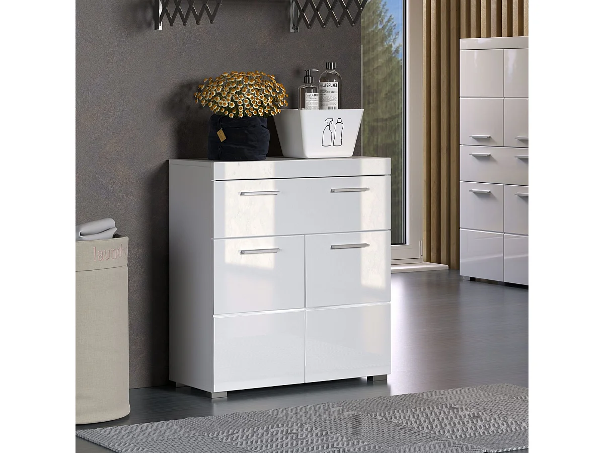 Meuble de Salle de Bain Amanda, Blanc, 73x31x79 cm, Seven Design