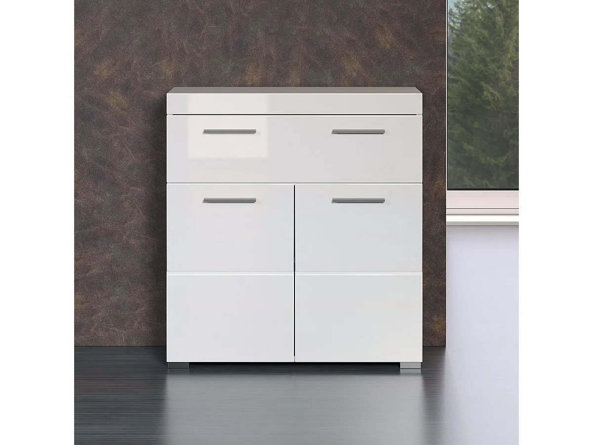 Meuble de Salle de Bain Amanda, Blanc, 73x31x79 cm, Seven Design