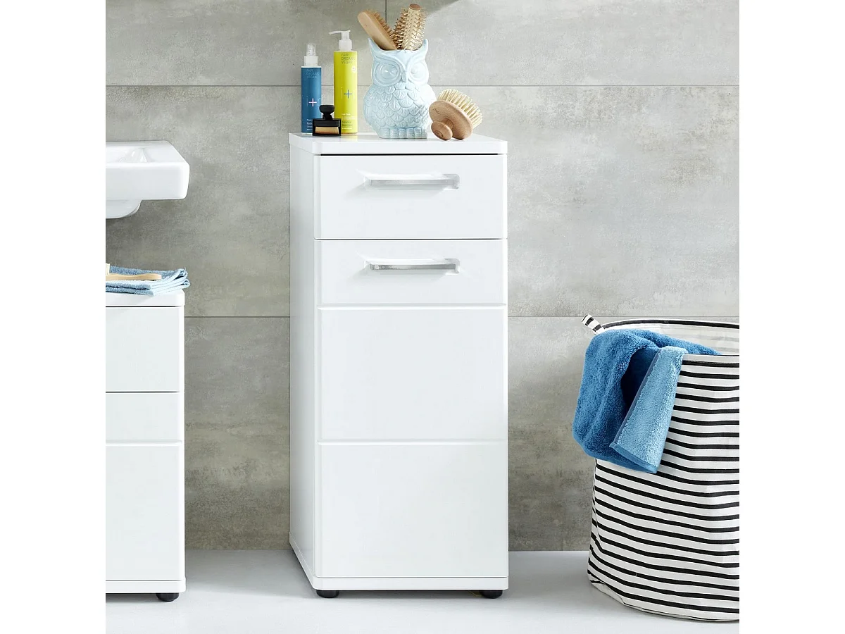 Meuble de Salle de Bain Monte, Blanc, 37x34x87 cm, Seven Design