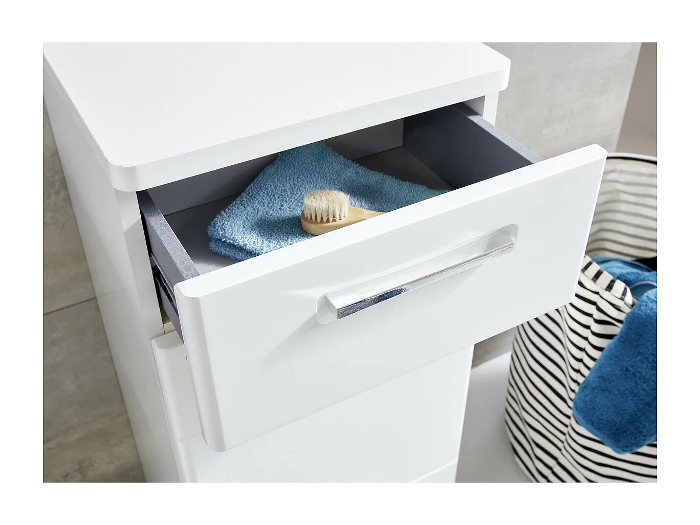 Meuble de Salle de Bain Monte, Blanc, 37x34x87 cm, Seven Design