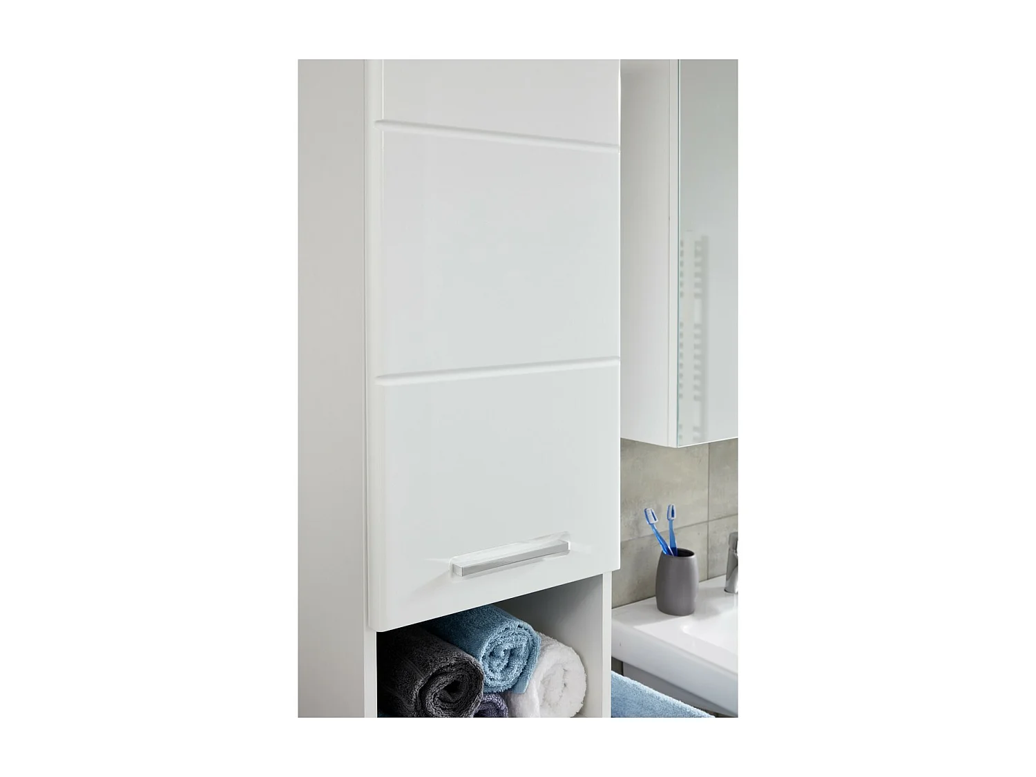 Meuble de Salle de Bain Monte, Blanc, 37x34x87 cm, Seven Design