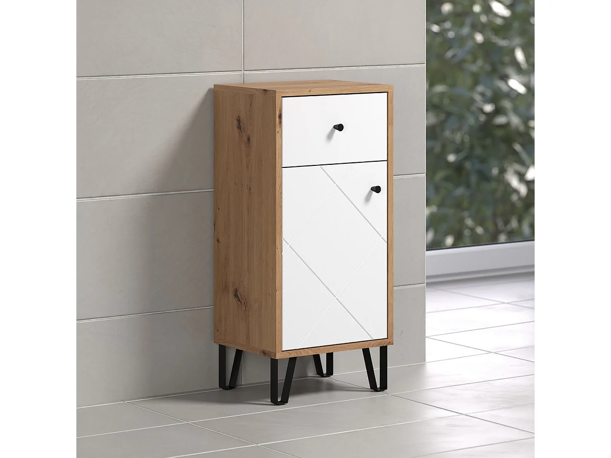 Meuble de Salle de Bain Touch, Blanc, 36x29x79 cm, Seven Design