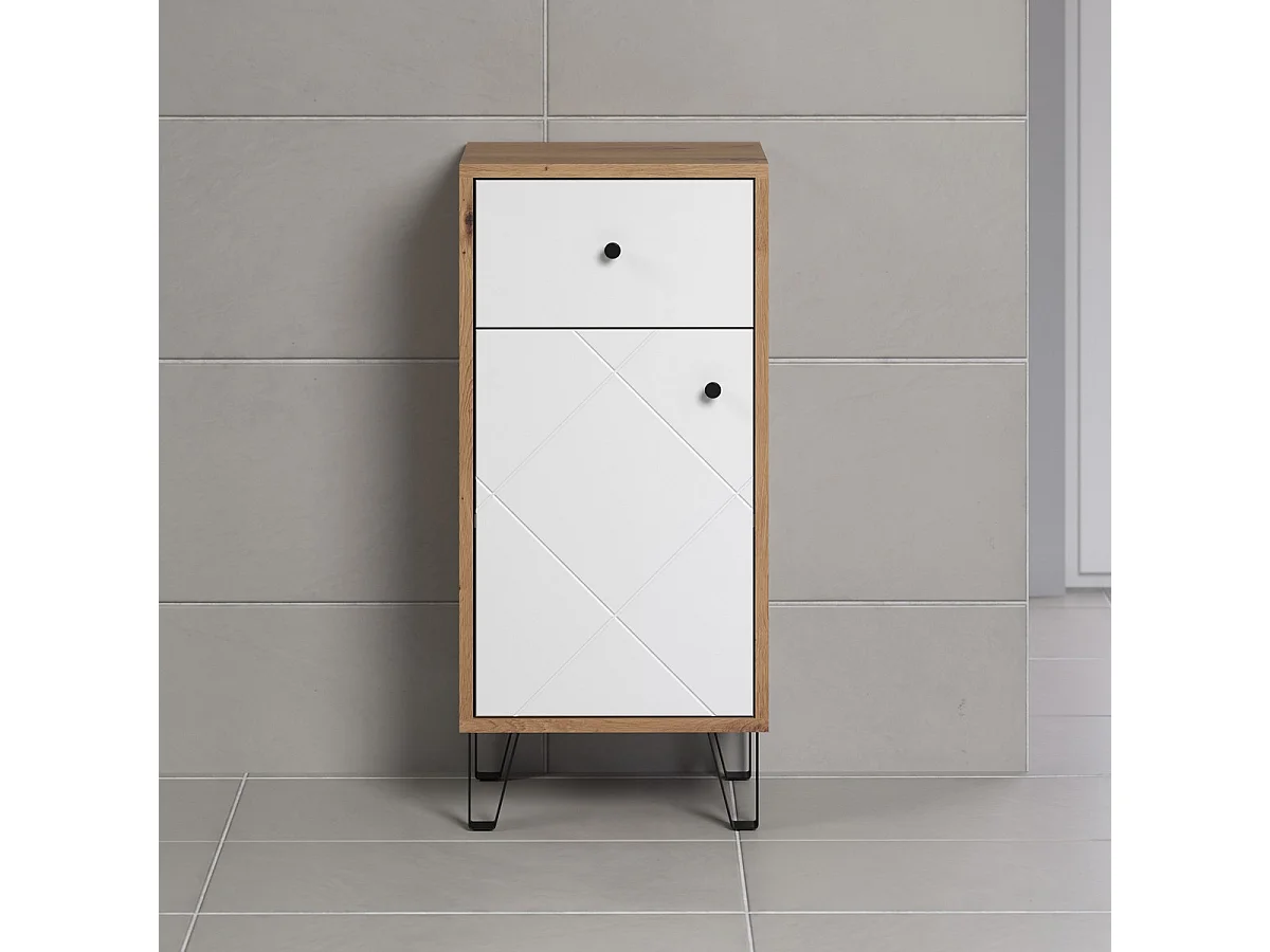Meuble de Salle de Bain Touch, Blanc, 36x29x79 cm, Seven Design