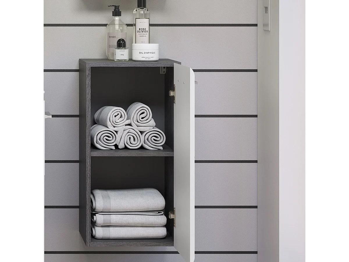 Meuble de Salle de Bain Riva, Blanc, 35x33x68 cm, Seven Design