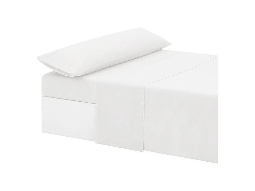 Juego de Sábanas Blancas 3 Piezas Cama 120cm Tacto Extrasuave Descansin