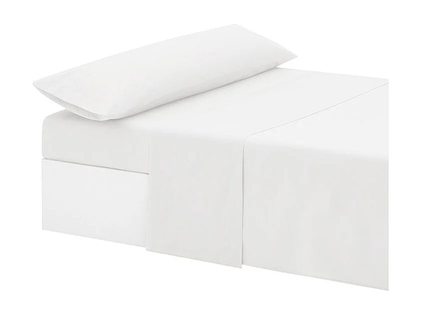 Ensemble de draps unis 3 pièces 105cm Repose-pieds blanc extra doux au toucher