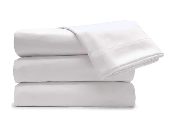 Ensemble de draps unis 3 pièces 105cm Repose-pieds blanc extra doux au toucher