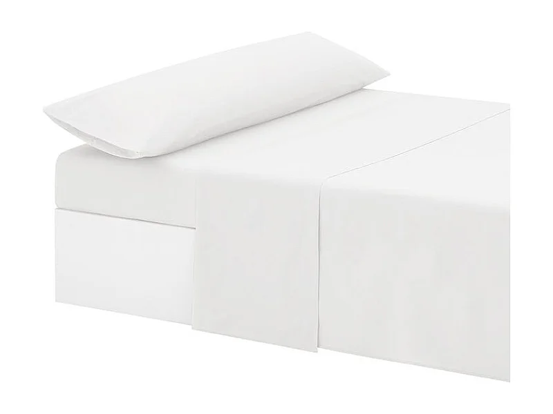 Juego de Sábanas Blancas 3 Piezas Cama 160cm Tacto Extrasuave Descansin