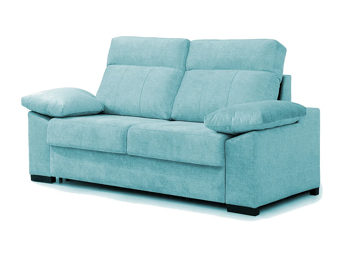 Sofa Cama 3 plazas con Colchón 140x190 | Sistema apertura italiana | Color tapizado Azul claro