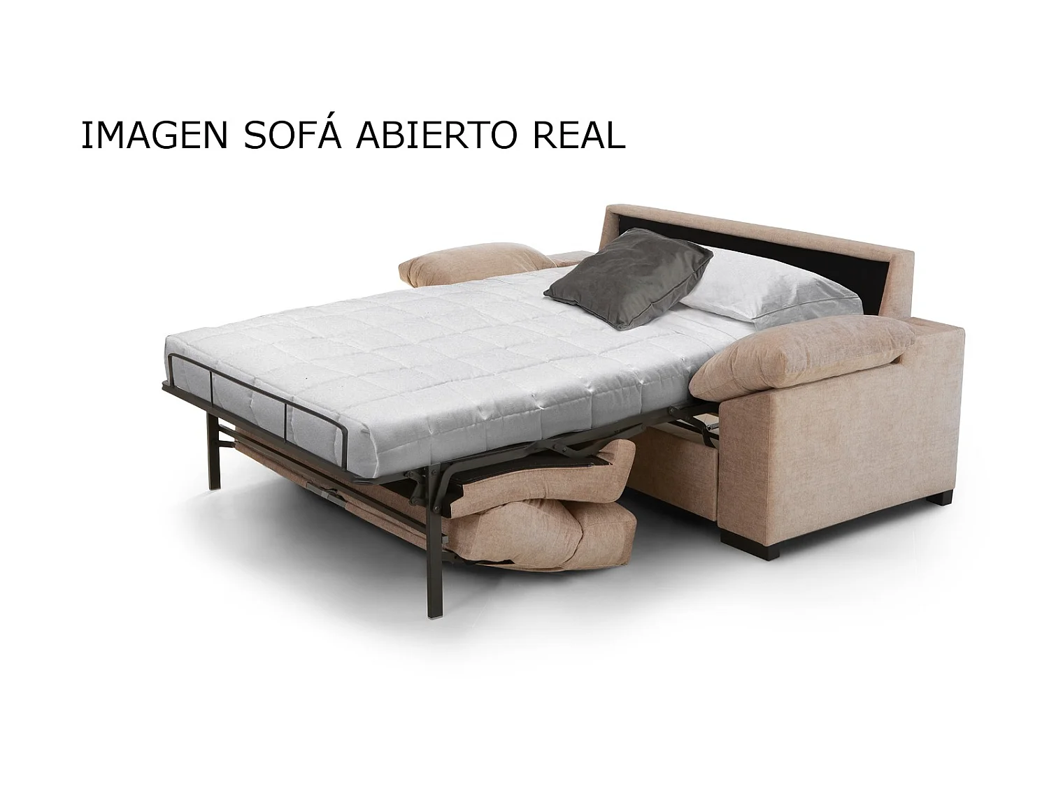 Sofa Cama 3 plazas con Colchón 140x190 | Sistema apertura italiana | Color tapizado Gris oscuro