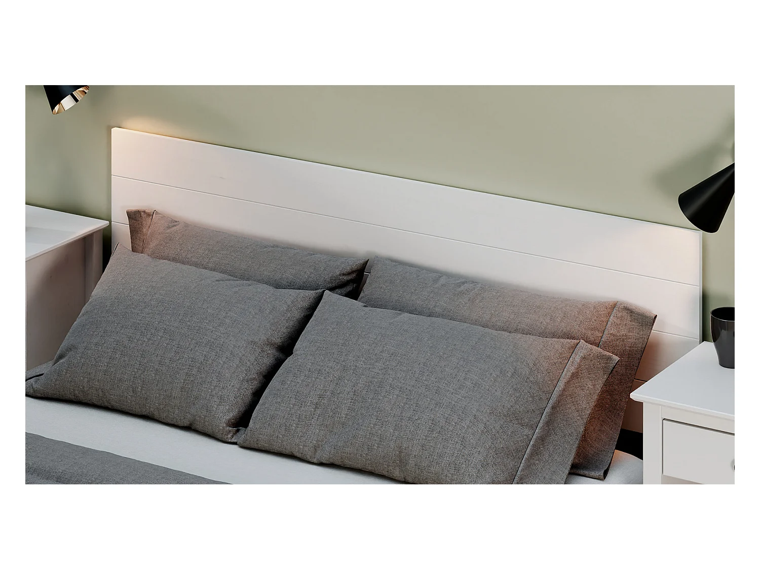 Cabecero Cama Madera Maciza Pino Pintada (155 X 45, Blanco) - Buyqualia