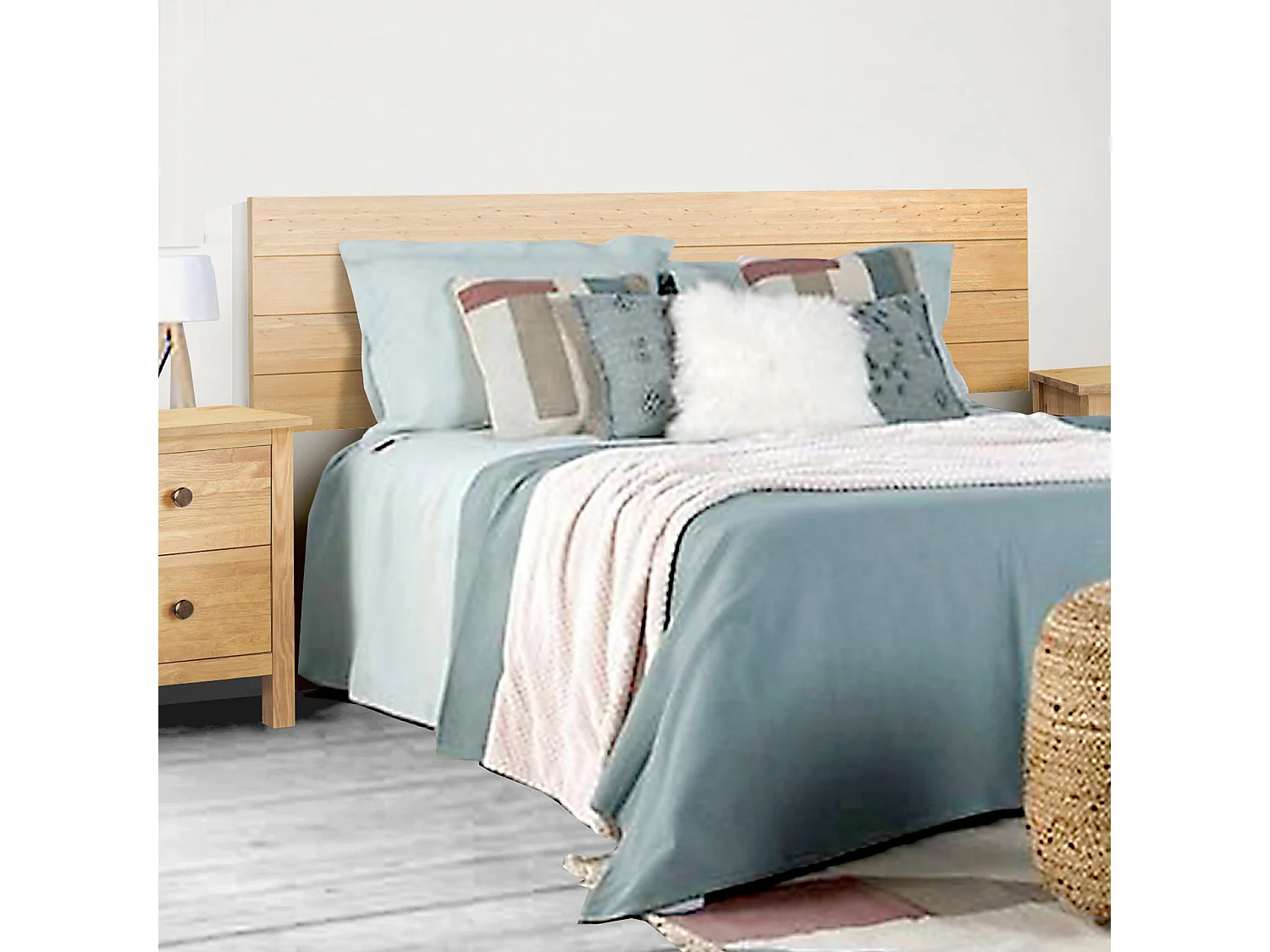 Cabecero Cama Madera Maciza Pino Pintada (155 X 45, Miel) - Buyqualia